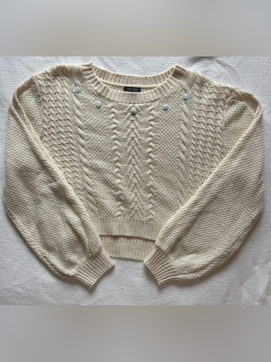 wild fable Sweaters - Wild Fable women’s cream embroidered cottagecore sweater - size XL
